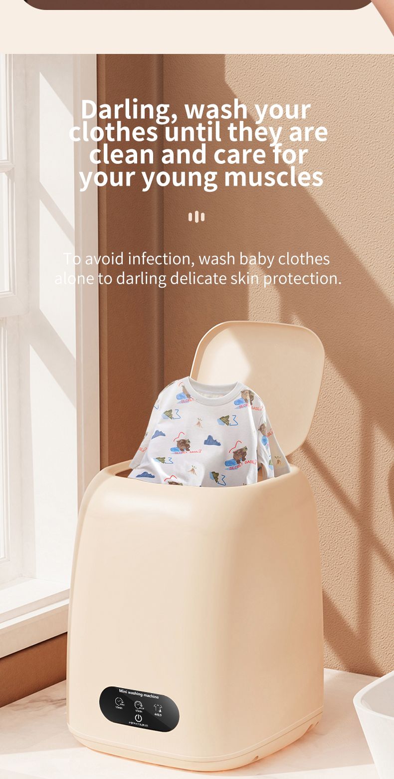 Kleine Waschmaschine Für Unterwäsche, Kinderkleidung, Mini-Waschmaschine, Vollautomatische Tragbare Waschmaschine Mit Schloudertrockner, 220 V_voghion.com