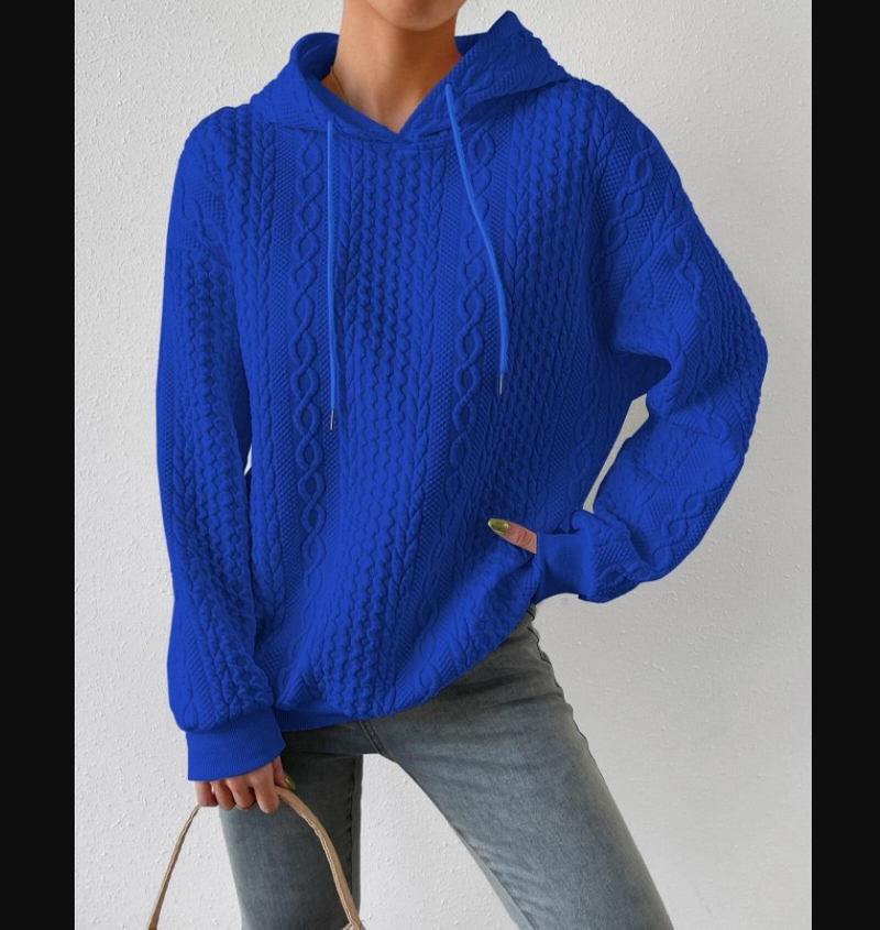 Kadınlar İçin Tığ İşi Örgü Sweatshirt - Büyük Boy Yuvarlak Yaka Kazak (S-5XL, 6 Renk)_voghion.com