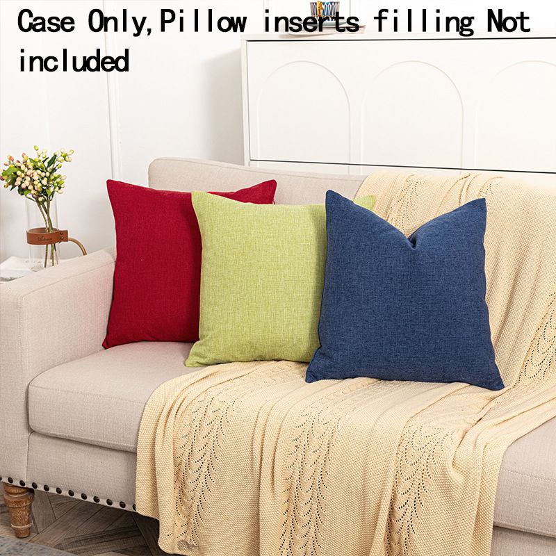 Cross-border Hot-selling Modern Simple  Linen Solid Color Pillow Model Room Tea Sofa Bedroom Decorative Pillow Case_voghion.com