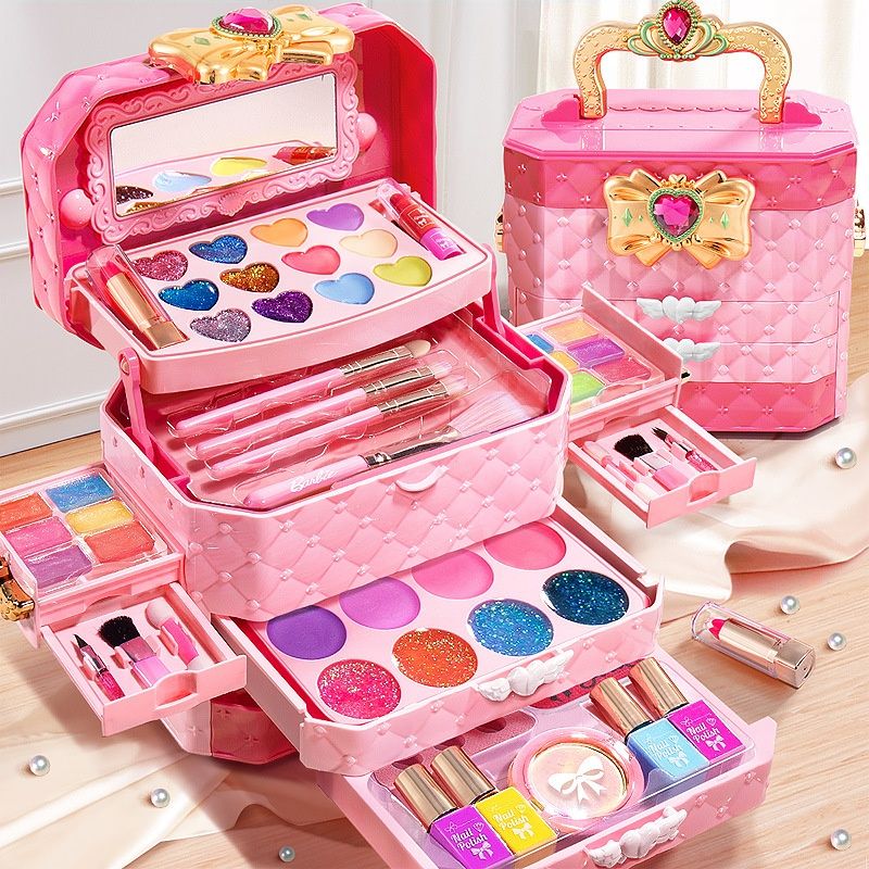 Musica bambini cosmetici valigia giocattolo set ragazza regalo di compleanno piccola principessa scatola per il trucco smalto per unghie_voghion.com