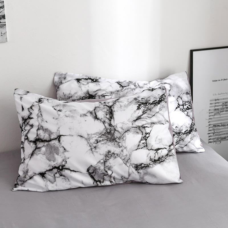 Home Garden Marble Pattern Printed Quilt Cover Bed Sheet Three Or Four Piece Set Full Size_voghion.com