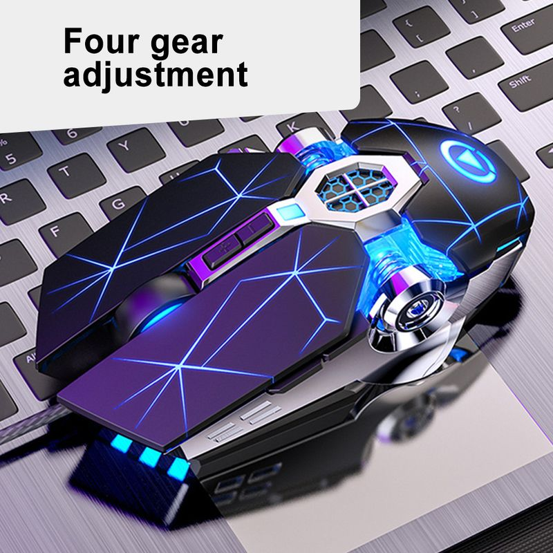 Farfi Wired Mechanical USB 7 Buttons LED Backlit Mute Gaming Mouse Mäuse für PC Laptop_voghion.com