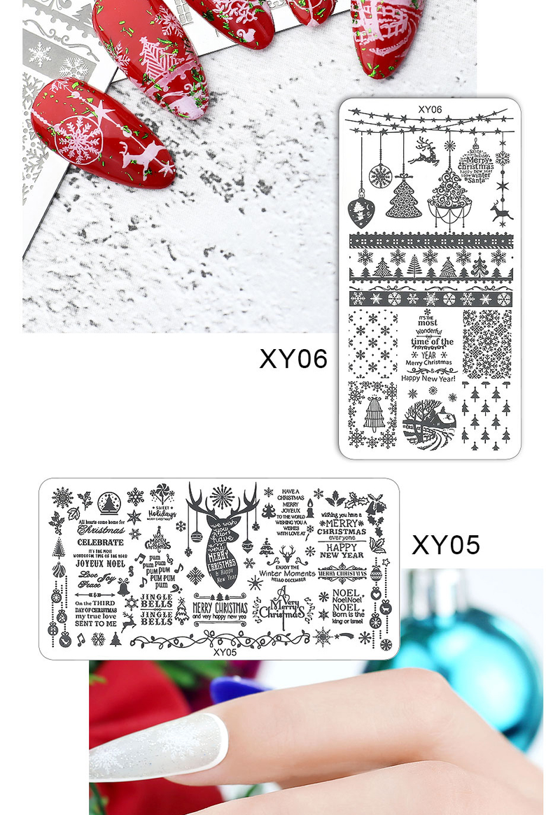 8 st/set Nail Art Stämplingsplattor Silikon Stämpel Scaper Stämpling Utskrift Borste Polish Nagelmallar för gör-det-själv manikyrverktyg_voghion.com