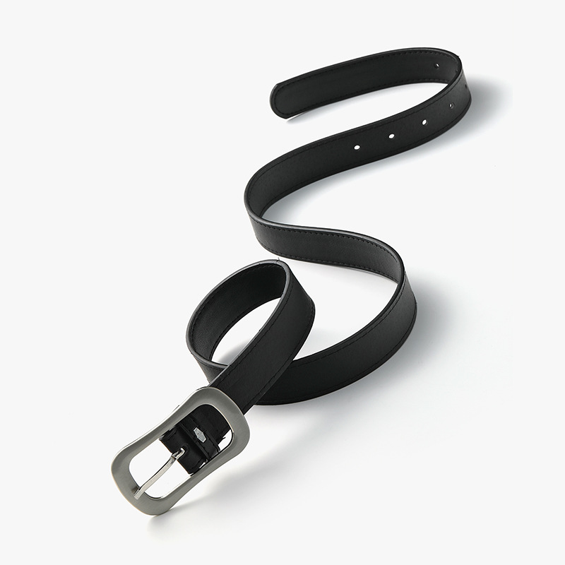 Xiaohongshu's Hot Style Japanese Buckle Retro Decorative Jeans Belt For Women Modny prosty czarny pasek hurtowo dla kobiet_voghion.com