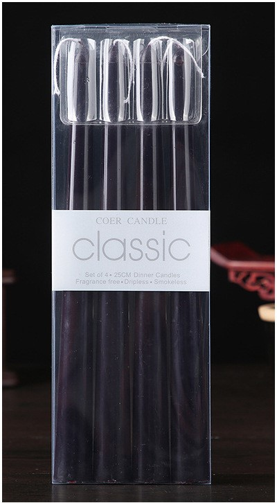 4 pieces/box cone shaped candles, European style red and white long rod candles, candlelight, dinner Western restaurant pillar wax_voghion.com