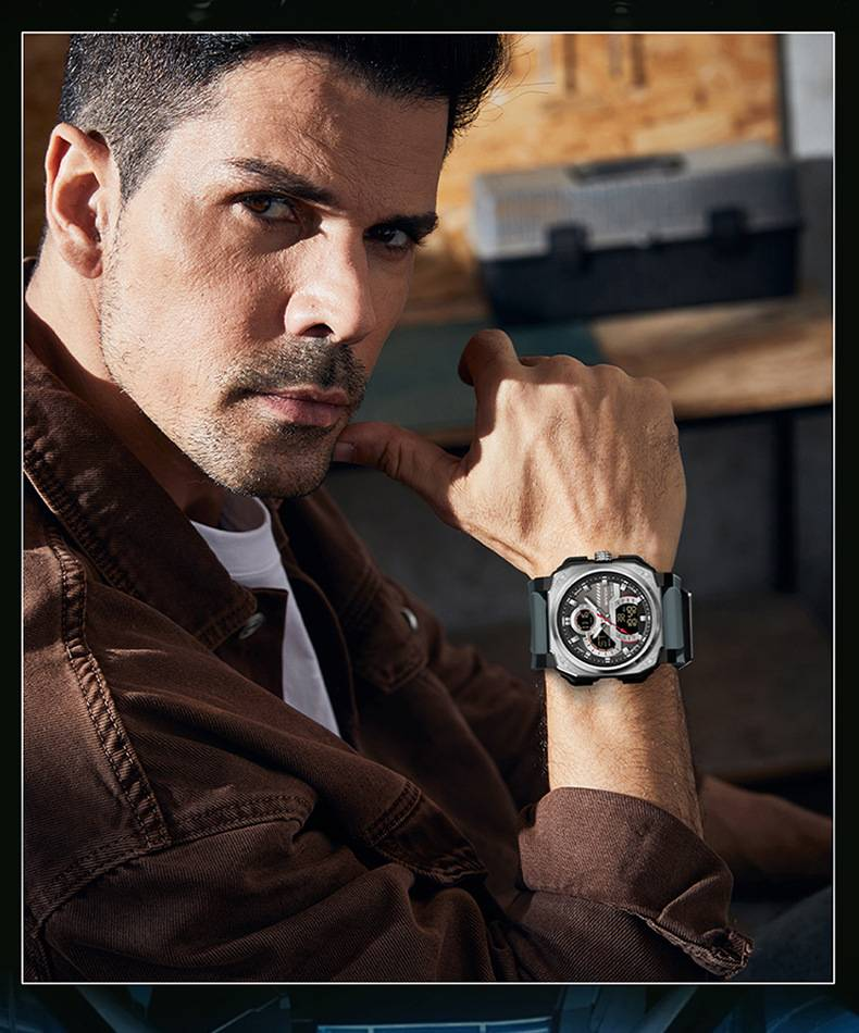 Orologio elettronico al quarzo da uomo, multifunzione, impermeabile, con sveglia, orologio da studente, orologio sportivo digitale quadrato alla moda_voghion.com