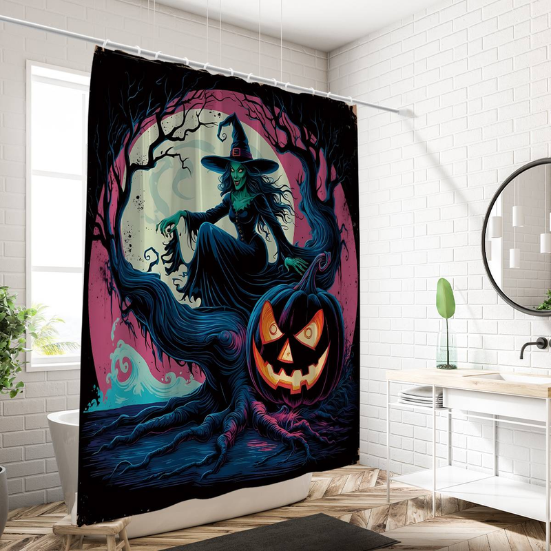 180 x 180 cm Halloween duch dýně, domácí potřeby, koupelnová přepážka na vanu, voděodolný hadřík, rychleschnoucí sprchový háček sprchový závěs_voghion.com