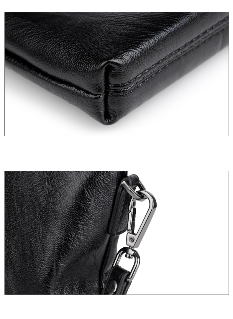 Herre ClutchBag håndledstaske Konvoluttaske med stor kapacitet Herre blødt læder Casual taske underarm Clip Bag_voghion.com