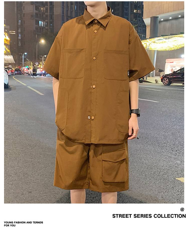 2025 Fashion Set - Men's And Women's Matching Summer Trendy Casual Short-Sleeved Shirt Shorts And Sportswear Set_voghion.com