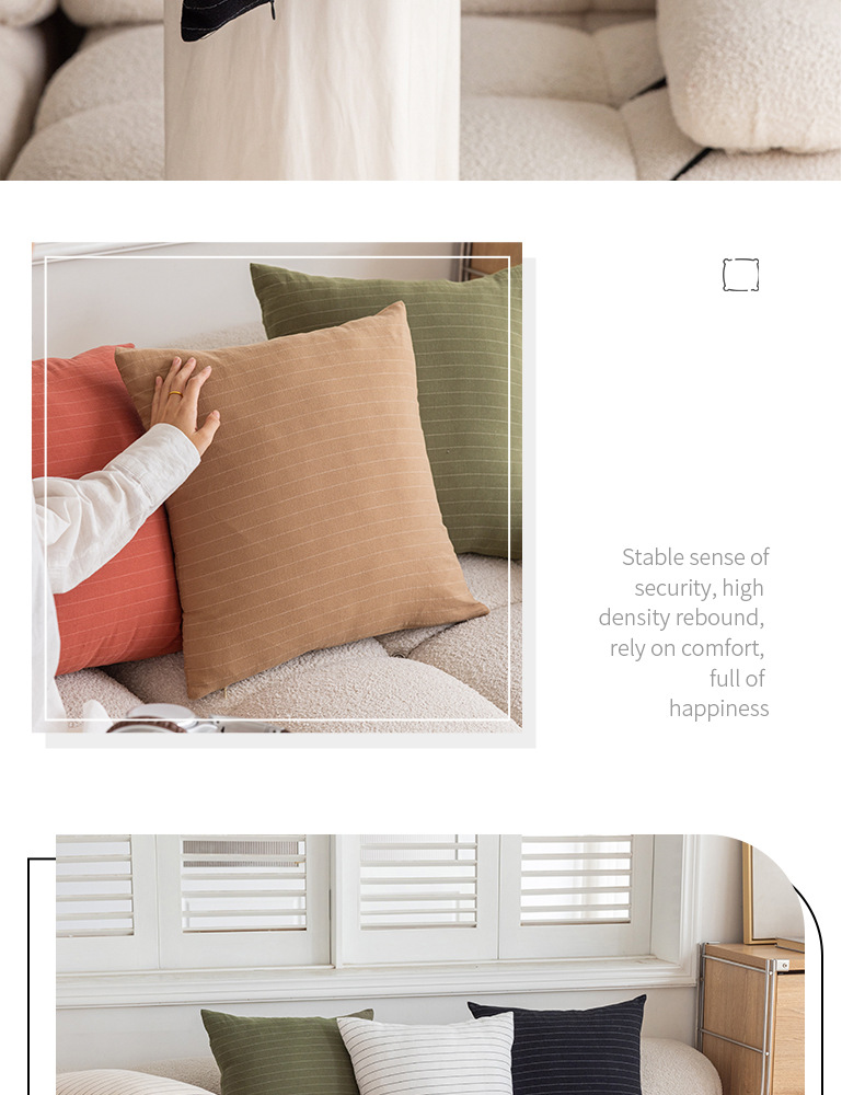 Morbide federe in velluto a coste a righe per letto e divano - Federe per cuscini moderne e minimaliste in 6 colori (30x50 cm/45x45 cm, con o senza inserto)_voghion.com