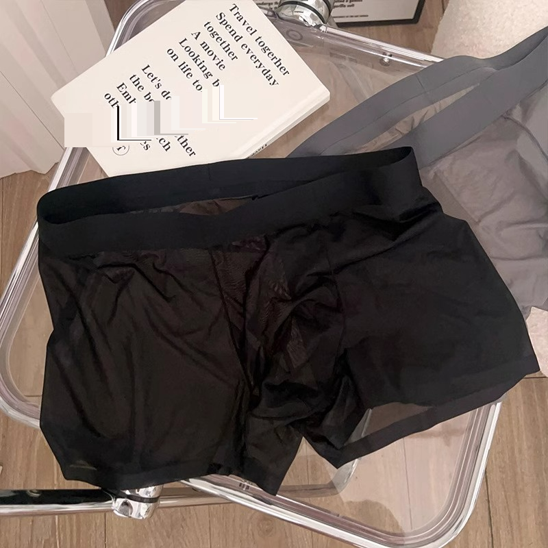 Herenondergoed Hoogwaardige 20D Dunne, Transparante, Naadloze, Eendelige IJszijde Transparante Sexy Heren Boxershorts_voghion.com
