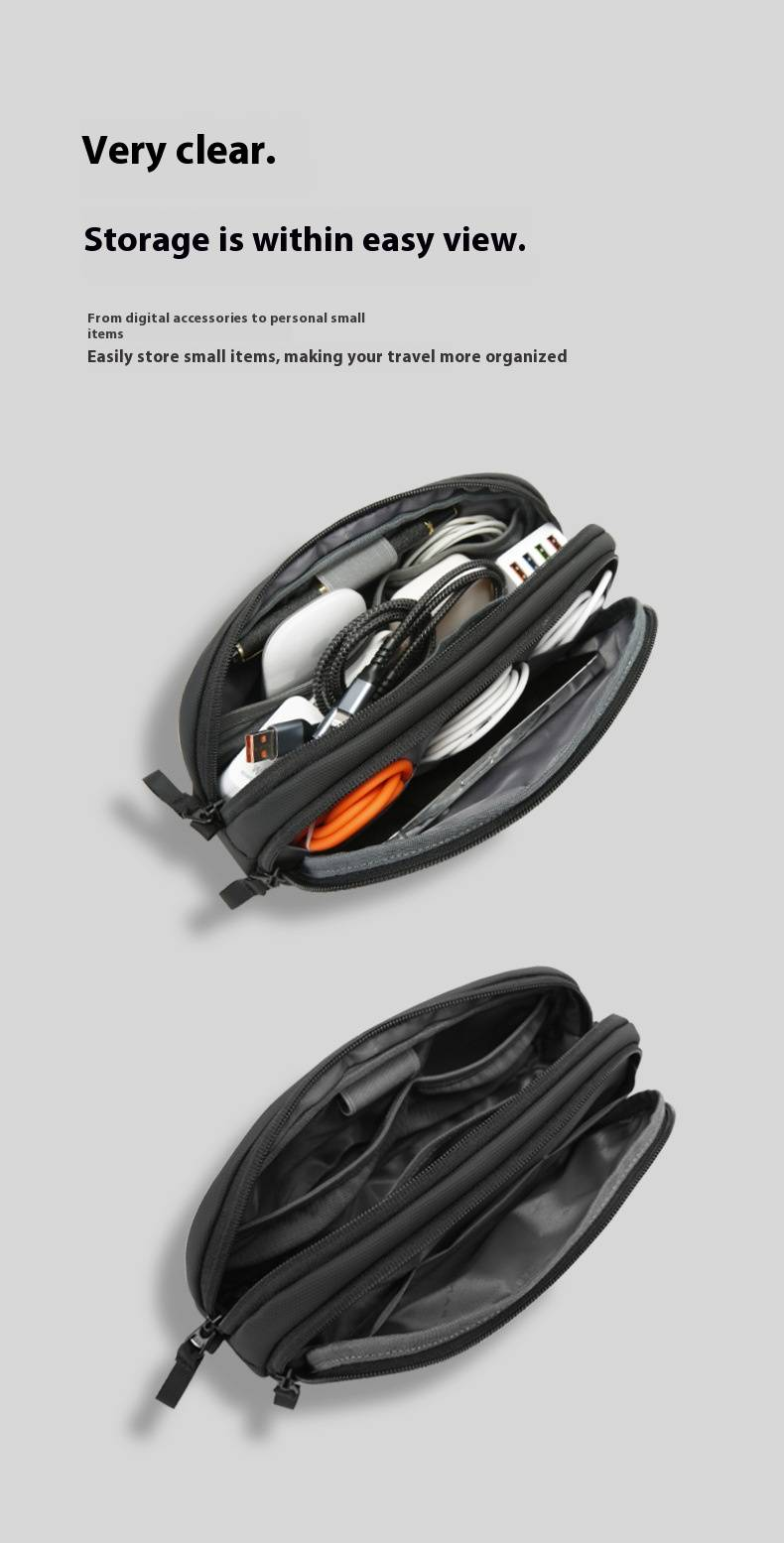 BANGE Charger Digital Accessories Functional Multi Layer Portable Leisure Travel Storage Bag_voghion.com