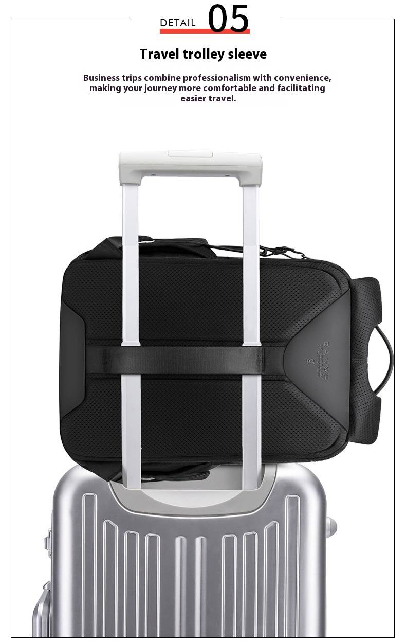 Bange Backpack Men's Large Capacity Business Backpack Waterproof Travel Computer Backpack Oxford Cloth Bag_voghion.com