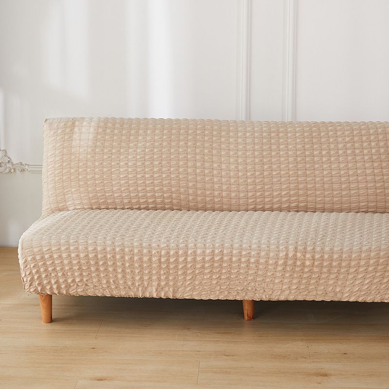 Stretchable Bubble Gauze Sofa Cover, Full Coverage Slipcover For Armless Sofa, Foldable Bed Cover, Modern Minimalist Home Decor_voghion.com