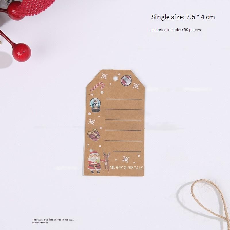 50-teilige Weihnachtsgeschenkanhänger mit Schnur – verschiedene Farben (Rot, Gelb, Grün, Kraft) für Weihnachtsdekorationen,_voghion.com