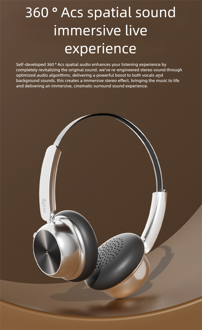 Trendy American Style Metal Headband Music Sports Wireless Bluetooth Headphones Noise Cancelling Headset 2025 New Model_voghion.com