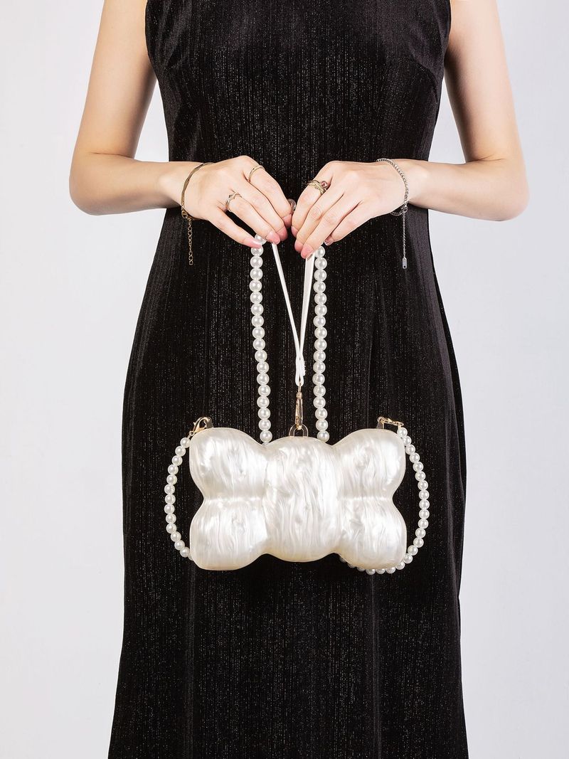Borsa a mano da donna, borsa a tracolla diagonale, borsa a conchiglia in acrilico dalla forma speciale, pochette da sposa e da cena_voghion.com