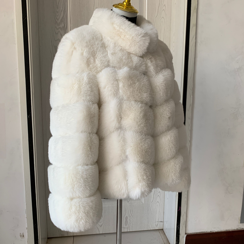Damen Kunstpelzmantel Winter Wärme Pelzmantel mit quadratischem Kragen Design Mode Damen Kunstpelzjacke Flauschige Jacke_voghion.com