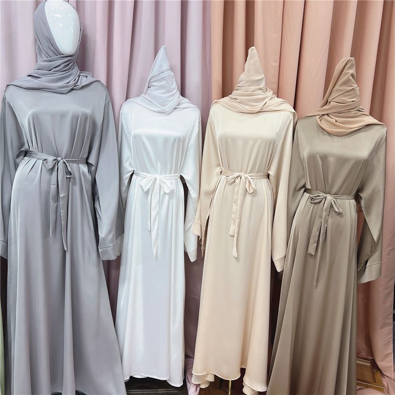 Women’s Clothing Turkish solid color large size multi color robe dress_voghion.com