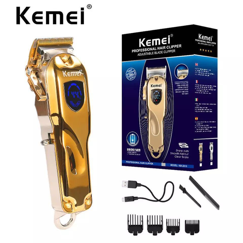 KM2010 Tuhao Gold Barber Electric Pusher Carbon Steel Knife Head Adjustable Knife Head Charging Electric Pusher_voghion.com