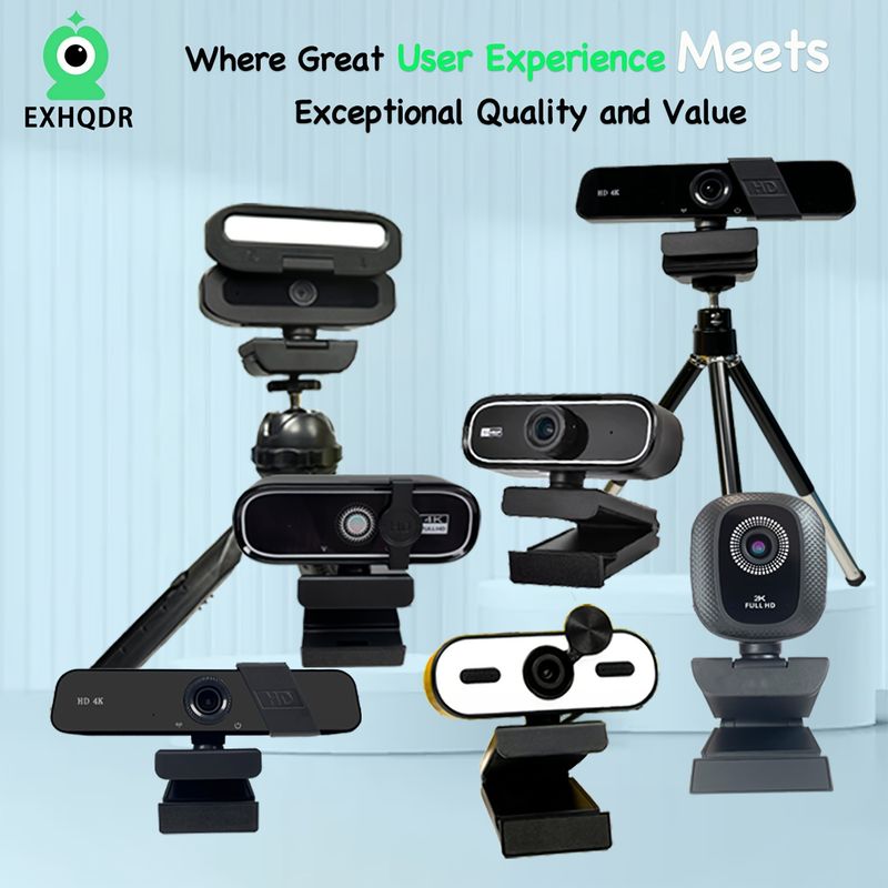 Webcam USB EXHQDR UHD 4K, nuovo modello aggiornato con obiettivo grandangolare da 120° e messa a fuoco manuale. Questo computer plug-and-play_voghion.com