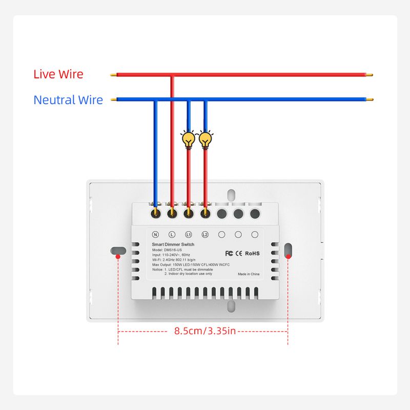 Interruttore dimmer intelligente WiFi AVATTO, design con scanalature, telecomando APP Tuya, funziona con Alexa Google Home_voghion.com