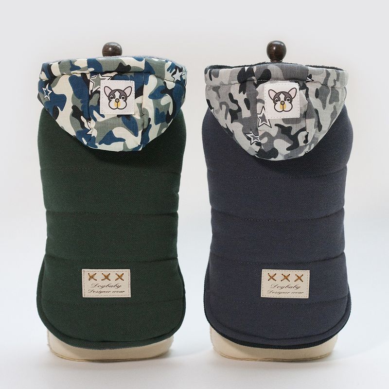 Abbigliamento per animali domestici autunno e inverno, cappelli mimetici, cappotti di cotone_voghion.com