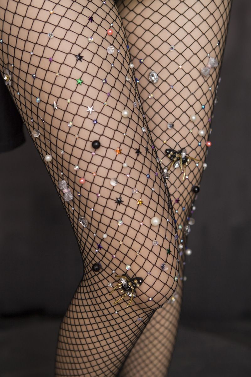 Calze a rete con fiori blu e calze a rete a maglie larghe e piccole, sexy e calde, transfrontaliere_voghion.com