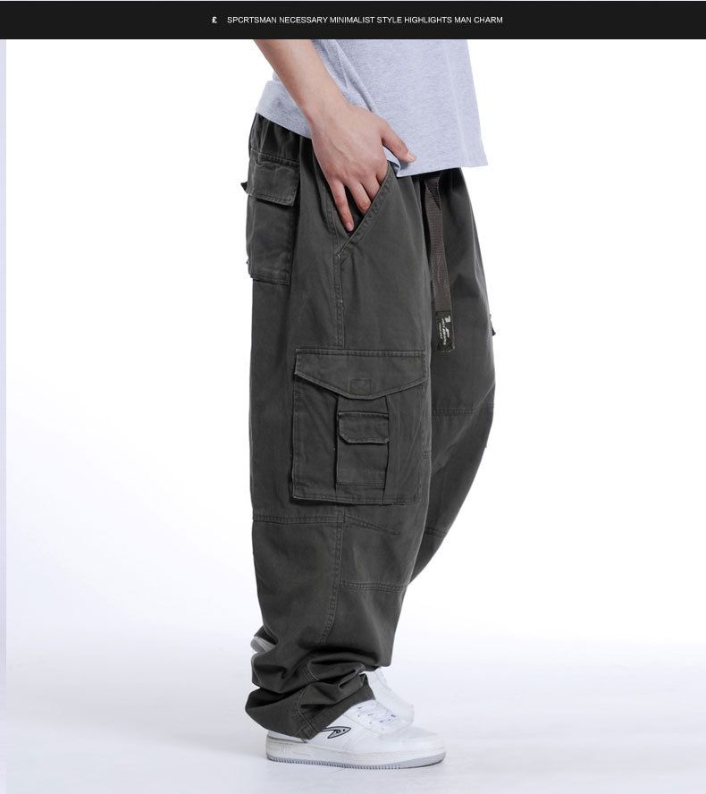 Cargohose für Herren in Übergröße – Übergroße Arbeitshose mit entspannter Passform und mehreren Taschen (S-4XL) – 100 % Baumwolle im Streetwear-Hip-Hop-Stil_voghion.com