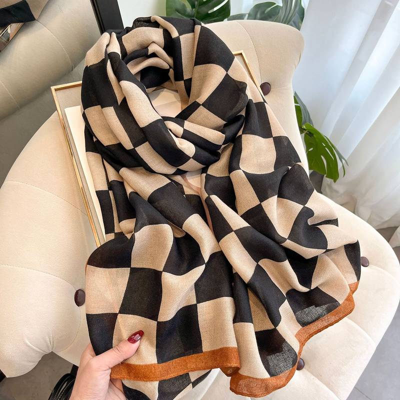 Silk Warm Neck Ins Fashion Korean Spring Autumn Cotton and Scarf Women's Thin Winter Fashionable Shawl Versatile_voghion.com