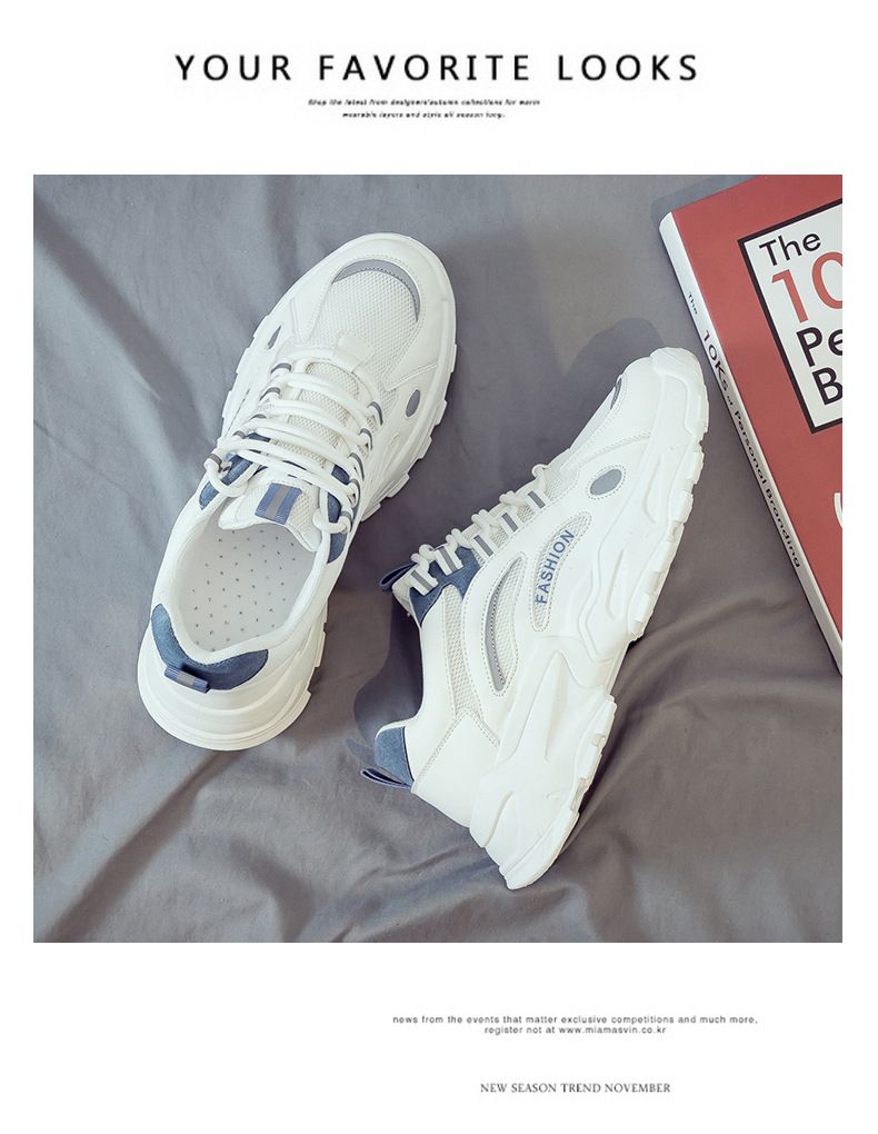 Men's Shoes Breathable Mesh Running Shoes With Thick Sole, Lightweight Comfortable Sneakers For Jogging, Walking, Gym Workouts_voghion.com
