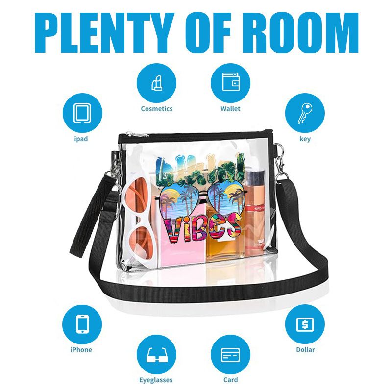 Borsa portamonete impermeabile a tracolla in PVC trasparente per sport da stadio, portatile e portatile_voghion.com