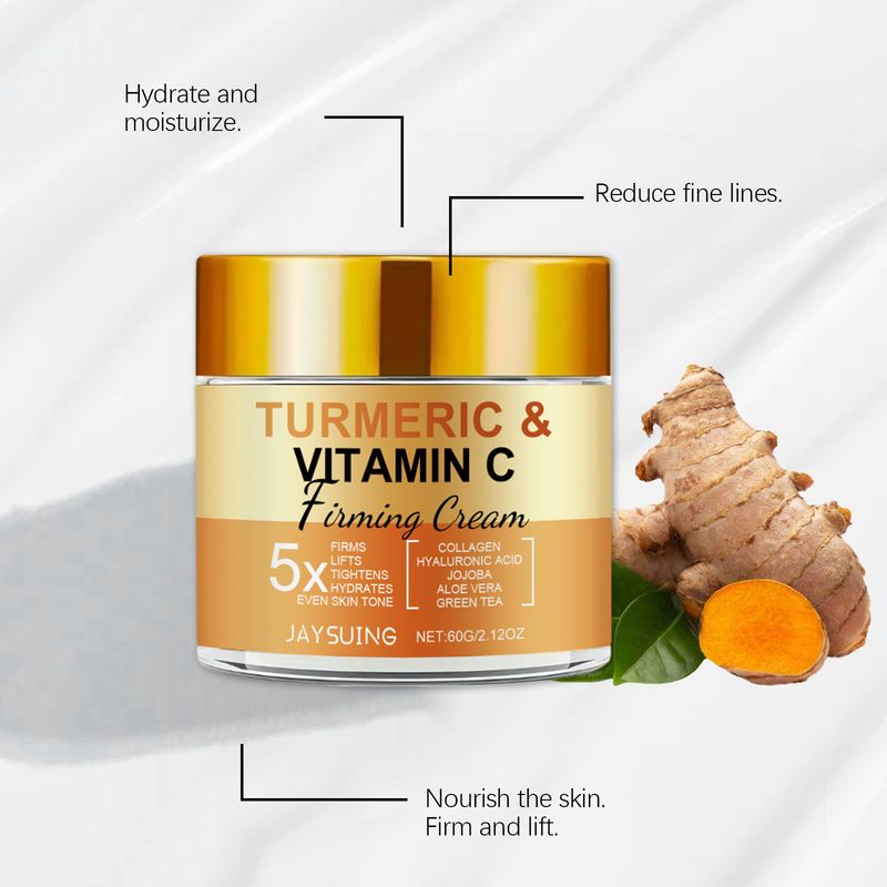JAYSUING Turmeric Vitamin C Face Cream Gently Cares, Hydrates, Nourishes, Moisturizes, Tightens And Tender Skin_voghion.com