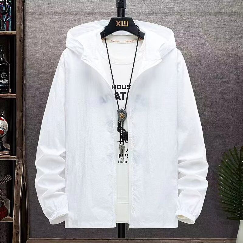 Sonneschutzanzug fir Männer mat Kapuzen, ultradënnem Äisseid an engem killen Gefill, nei Sonneschutzjacke_voghion.com