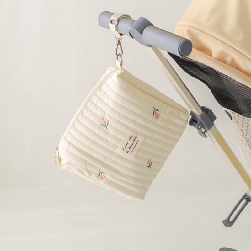 Borsa per pannolini in cotone Ins per passeggino Borsa appesa Articoli per bambini Pannolino Caddy Organizer Borsa per mamma Cerniera Carino Donne Borse per il trucco Bambini_voghion.com