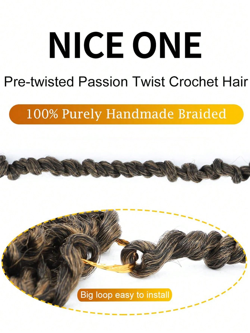 Passion 2pcs/Pack Prelooped Braids Pretwisted Spring Twist Crochet Hair For Women_voghion.com