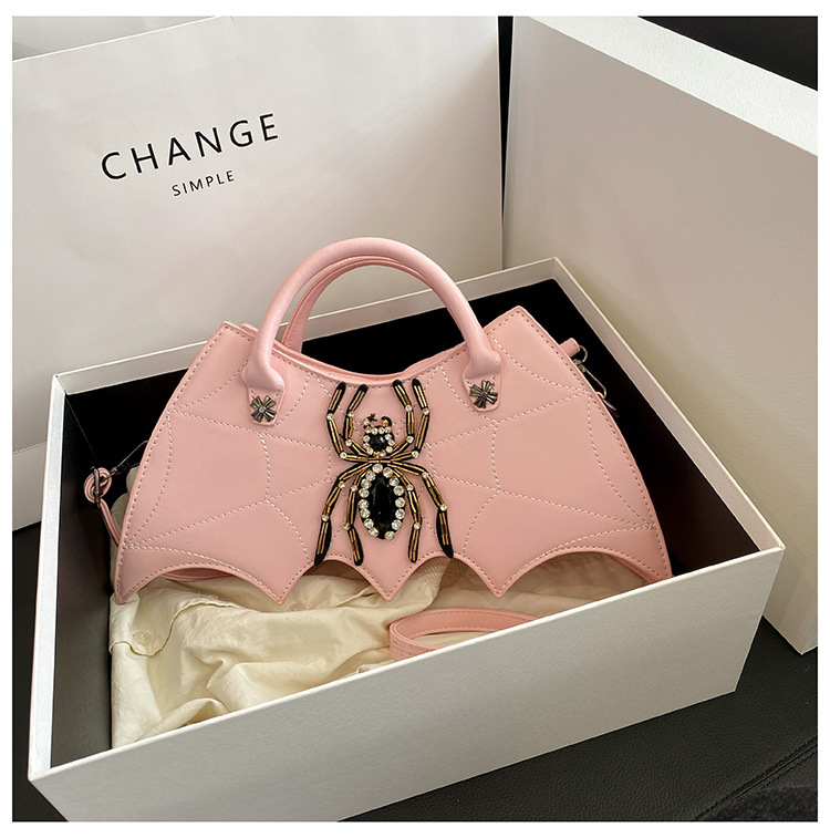 Women's Bags Handbag Fashion Creative Handmade Spider Bag Personality Embroidery Diamond Women's Bag PU Messenger Bag_voghion.com