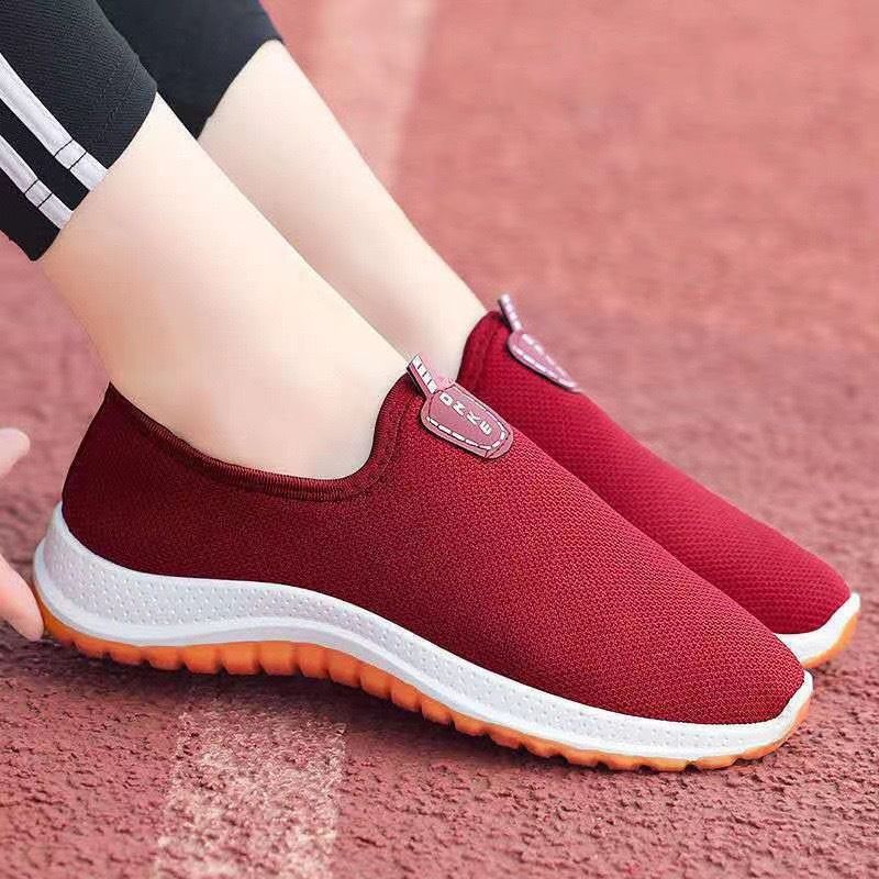 Scarpe da passeggio unisex in tela slip-on con suola in gomma spessa, per persone di mezza età e anziane, in tessuto di Pechino_voghion.com