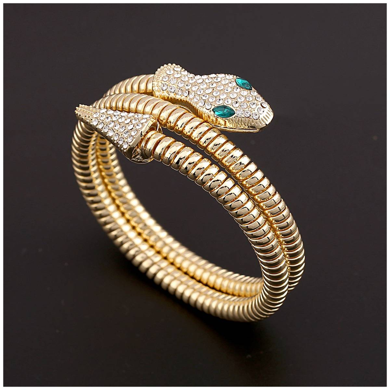 Personality alloy snake bracelet women's fashion cross border design sense jewelry straddle wrap snake collar_voghion.com