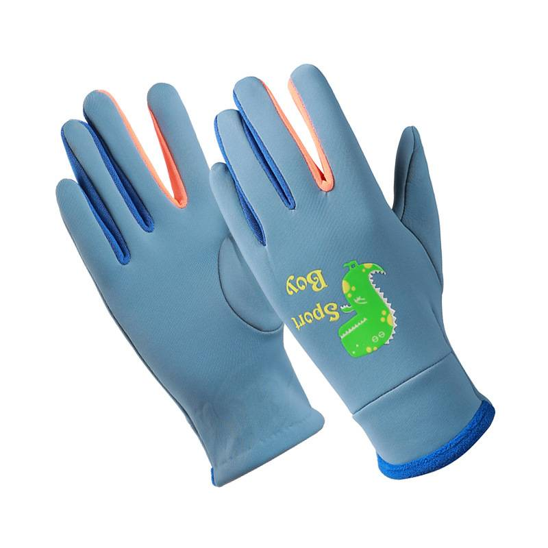 Guantes luminosos de dinosaurio acolchados, cálidos, impermeables, para exteriores, para patinar, andar en bicicleta, jugar en la nieve, para niños_voghion.com
