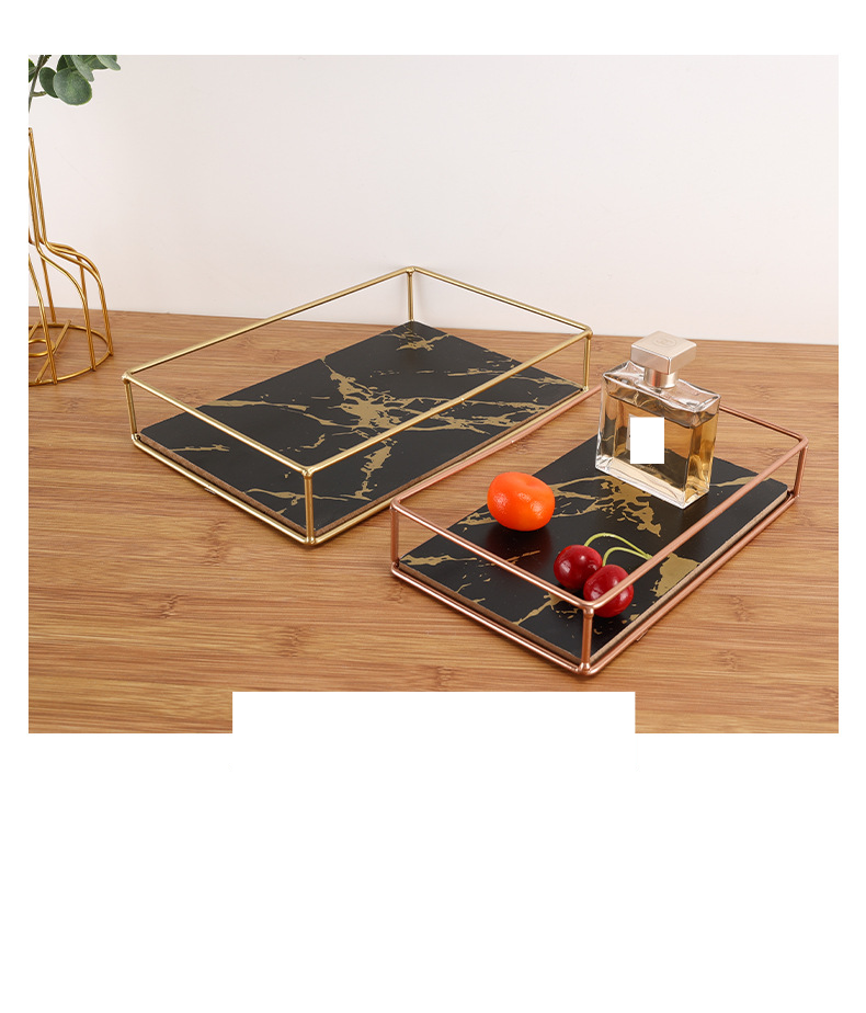 Quadratischer Kosmetiktablett-Organizer – Luxuriöse Kosmetikaufbewahrung für Badezimmer und Schreibtisch (Elegante, modische Wohndekoration, Mehrzweck-Präsentationstablett)_voghion.com