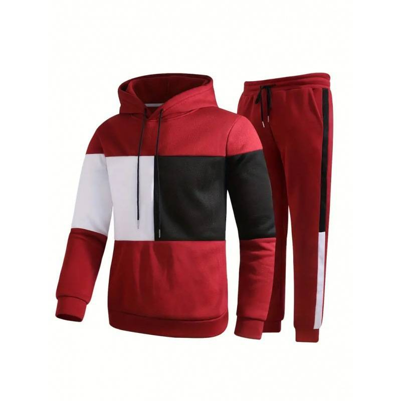 Conjunto de sudadera con capucha para hombre, informal y a la moda, con estampado de pareja_voghion.com