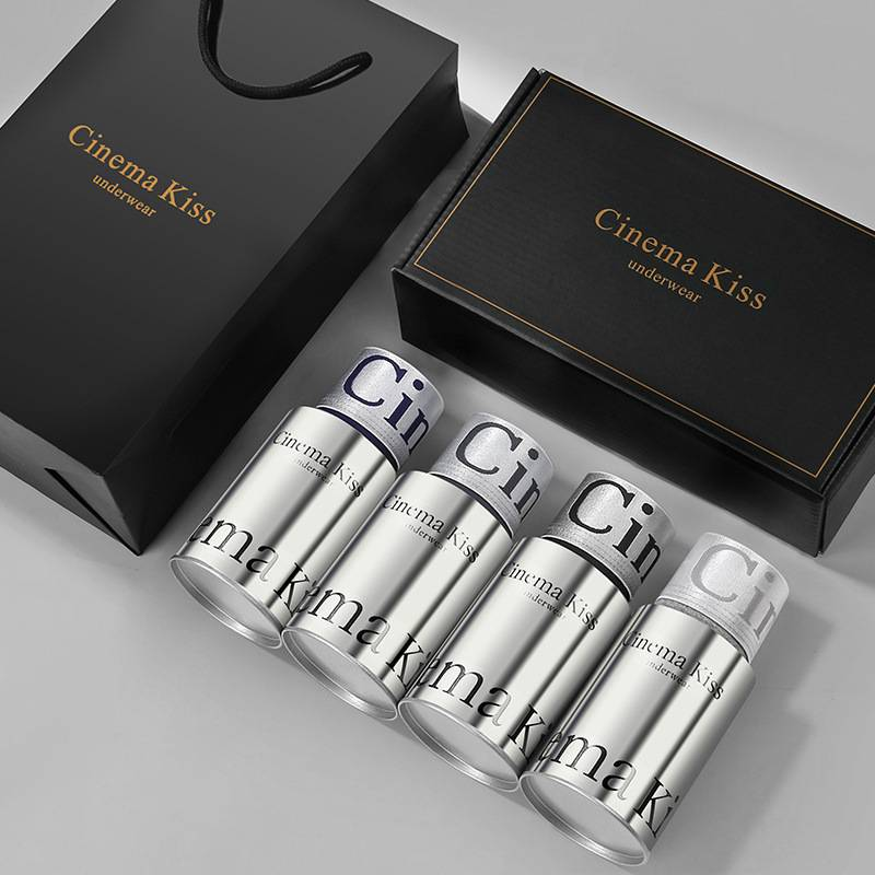 Boxer da uomo in cotone a quattro angoli, a vita media, con bordo argentato e antibatterico_voghion.com