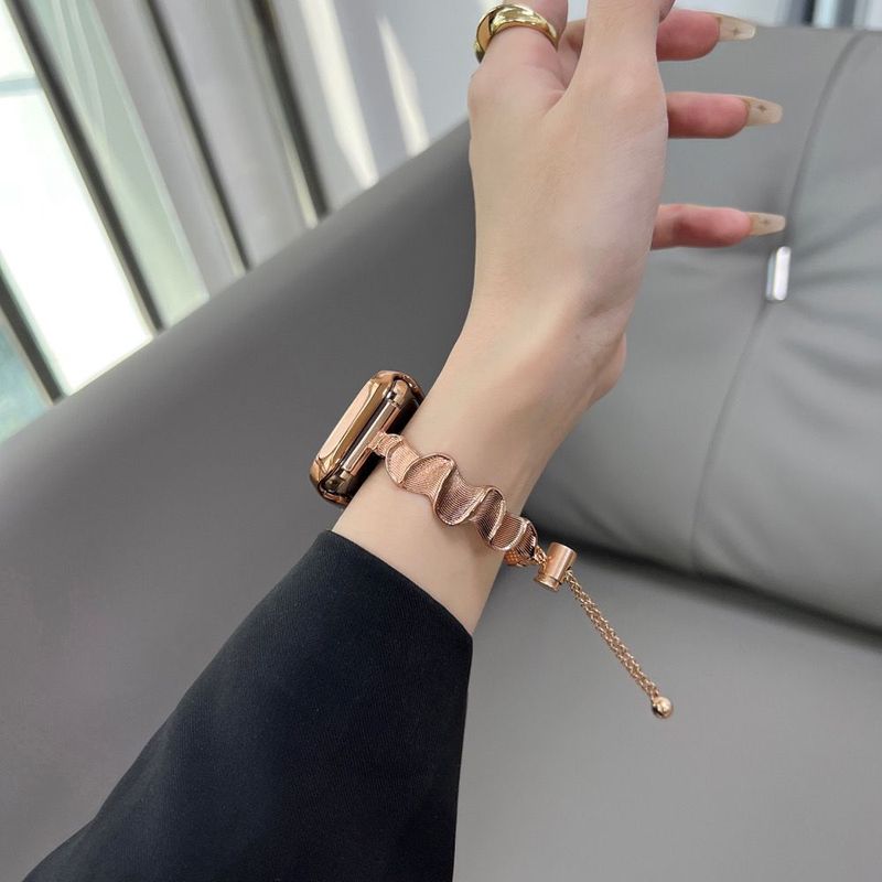 Robustes Feinmetallarmband mit elegantem Wellendesign für Ihre Uhr_voghion.com