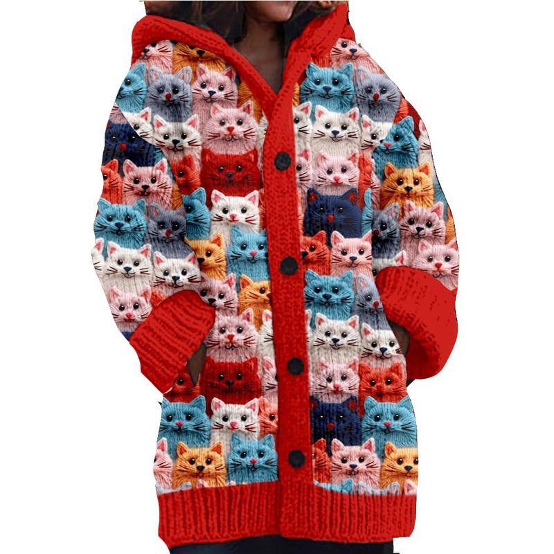 Halloween-Umhang mit 3D-Tierprint und Kapuze – Leichter Kostümumhang aus Polyester (30 Farben, S-5XL, Unisex)_voghion.com