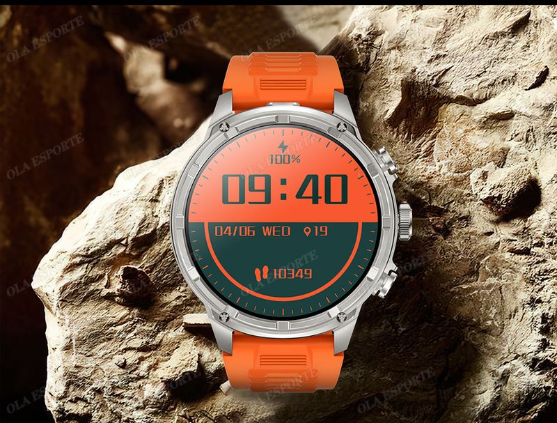 Montre connectée militaire pour hommes, 710 mAh, pour l'extérieur, GPS, boussole, fréquence cardiaque, lampe de poche LED, appels Bluetooth, sport_voghion.com