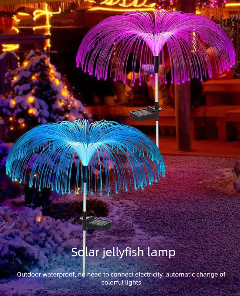 Solar-Quallenlicht – Simulation Glasfaser-Feuerwerk, Garten, Rasen, Erdungsstecker, Weihnachtsdekoration, LED-Landschaft_voghion.com