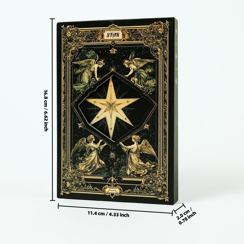 Mørkerød Gothic Notebook Bærbar Tri Fold Diary Student Reward Handbook_voghion.com