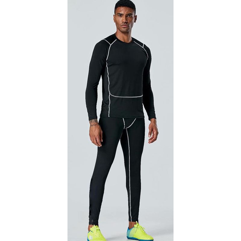 Tuta da allenamento a compressione per bambini, set da basket, calcio, sport, fitness, strato di base termico, studente, autunno_voghion.com