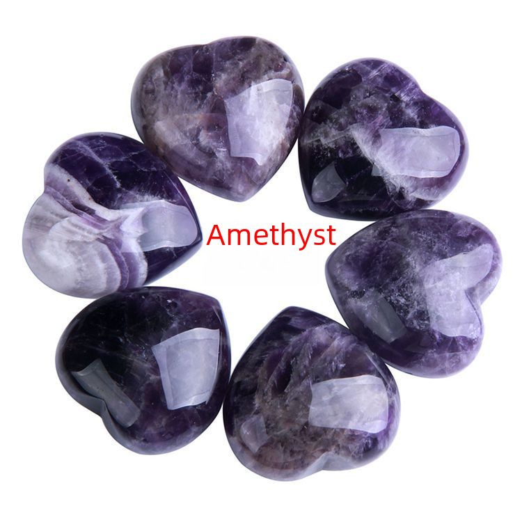 Factory Direct natural pink crystal heart-shaped ornaments jade peach heart crystal jewelry hibiscus stone heart-shaped crafts_voghion.com